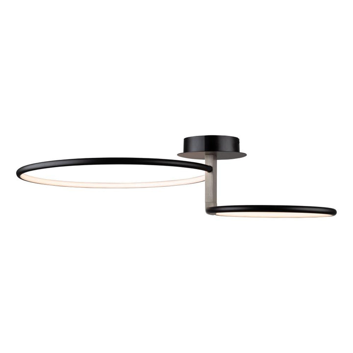 Halo Collection Integrated LED Semi-Flush Mount, Black
