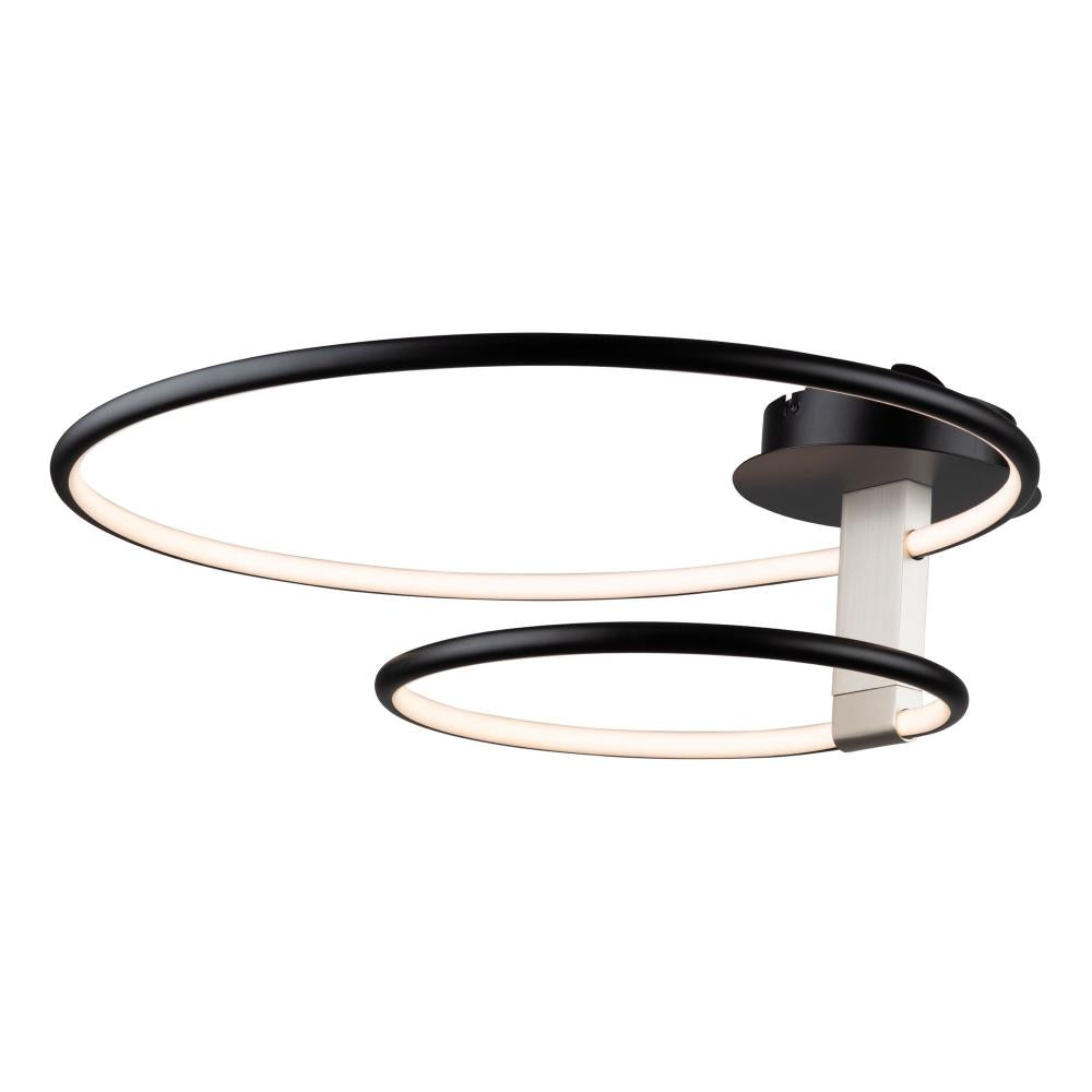 Halo Collection Integrated LED Semi-Flush Mount, Black