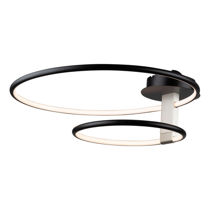 Halo Collection Integrated LED Semi-Flush Mount, Black