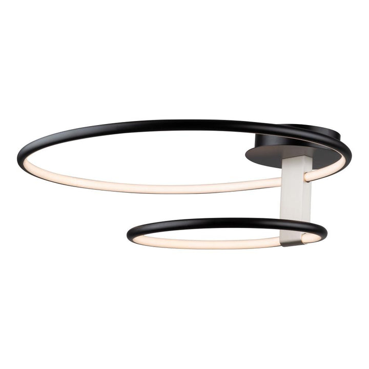 Halo Collection Integrated LED Semi-Flush Mount, Black