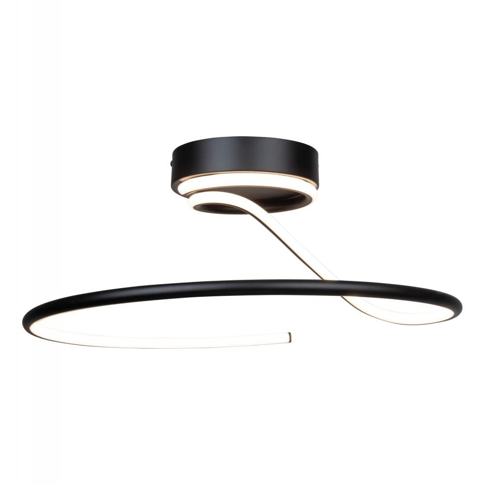 Halo Collection Integrated LED Semi-Flush Mount, Black