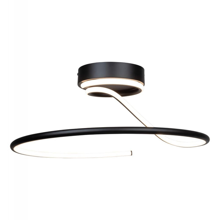 Halo Collection Integrated LED Semi-Flush Mount, Black
