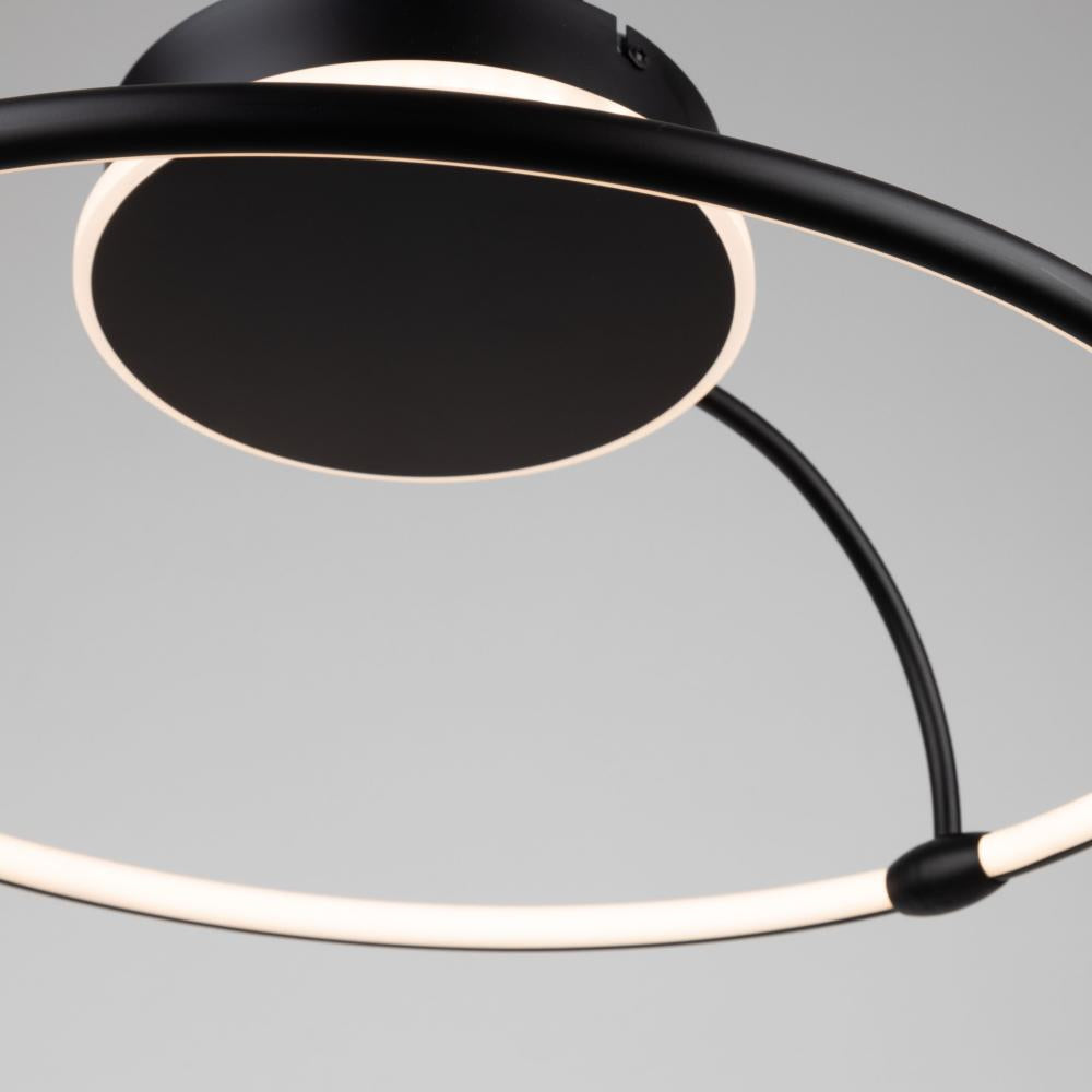 Halo Collection Integrated LED Semi-Flush Mount, Black