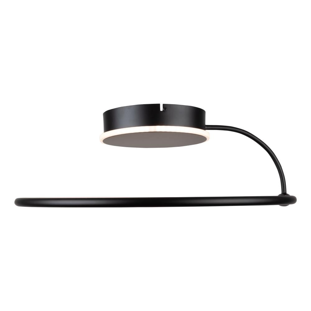Halo Collection Integrated LED Semi-Flush Mount, Black