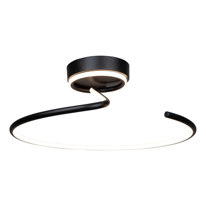 Halo Collection Integrated LED Semi-Flush Mount, Black