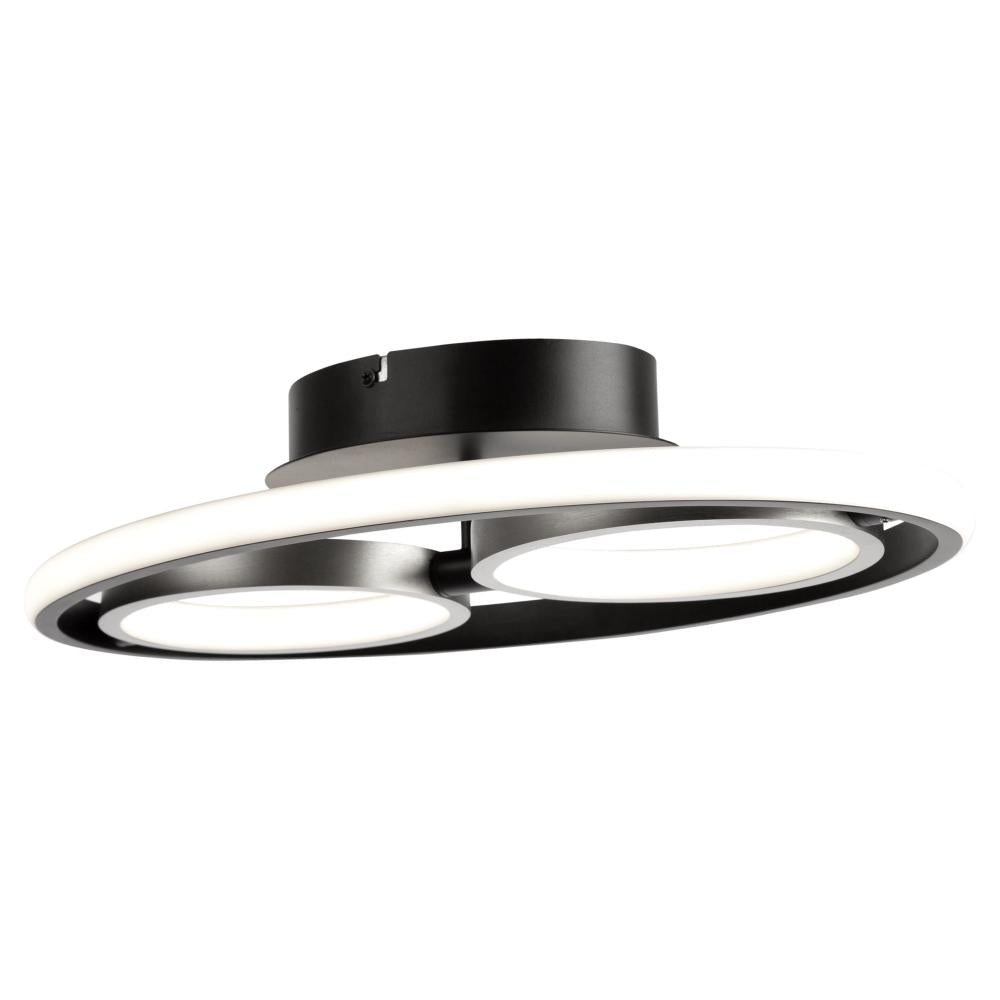 Gemini 18W LED Flush Mount Black and Nickel
