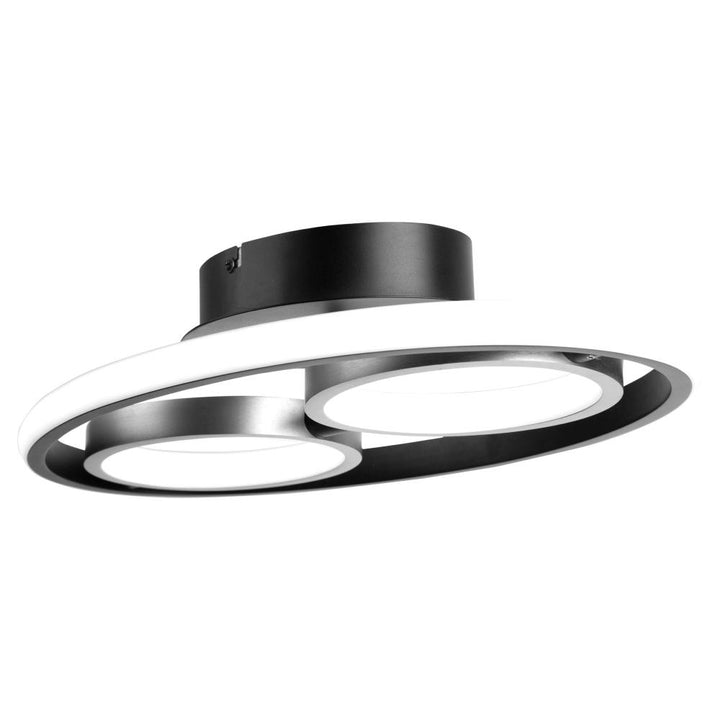 Gemini 18W LED Flush Mount Black and Nickel