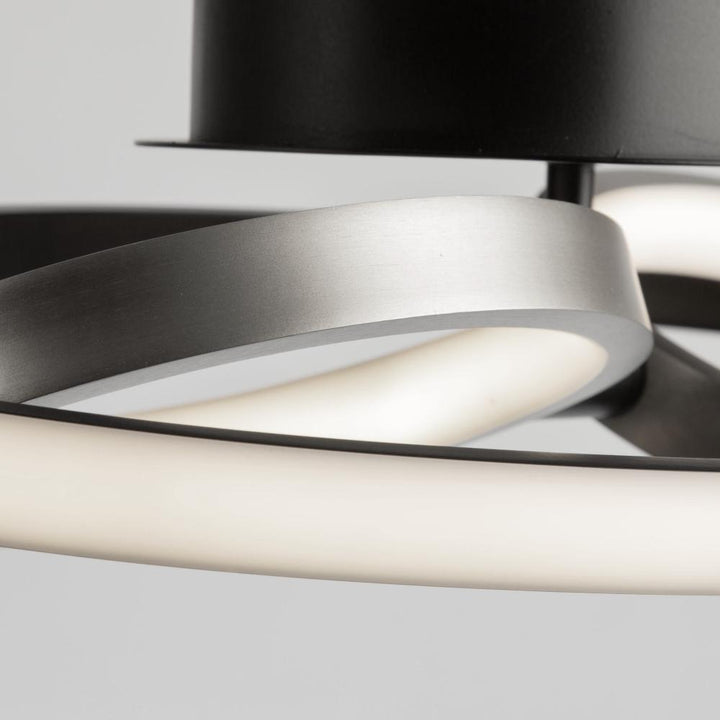 Gemini 18W LED Flush Mount Black and Nickel