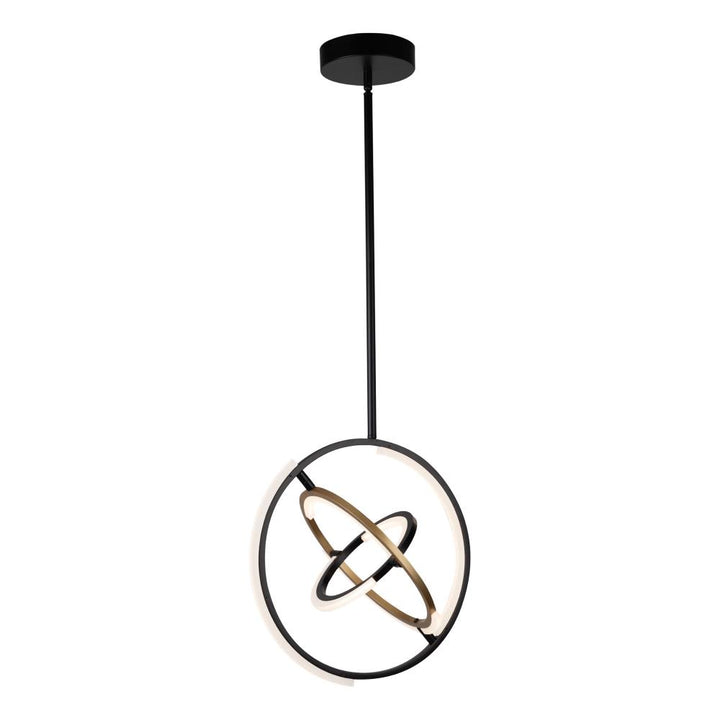 Trilogy Collection Integrated LED Pendant, Black & Brass