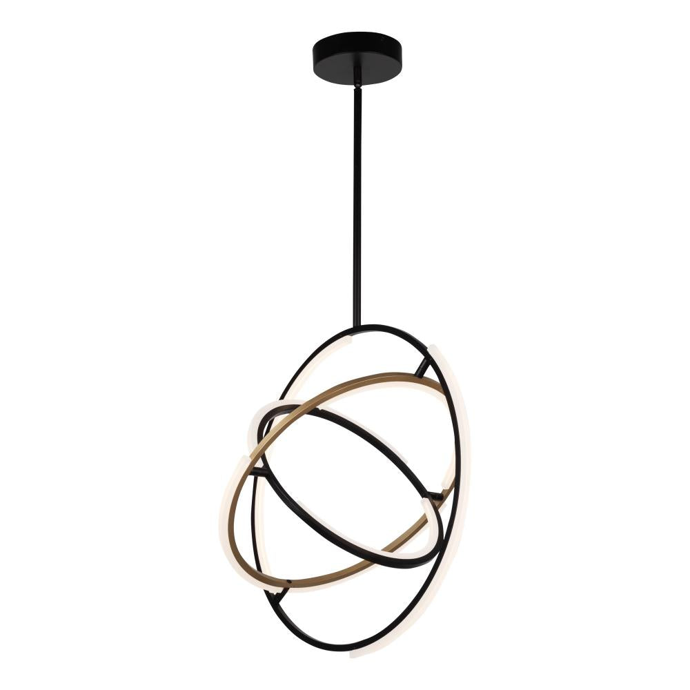 Trilogy Collection Integrated LED Pendant, Black & Brass