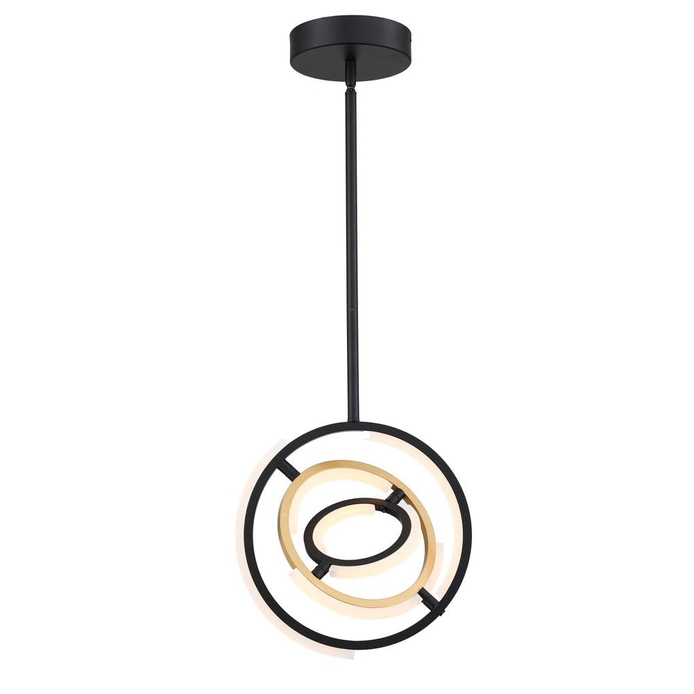 Trilogy Collection Integrated LED 13 in. Pendant, Black and Gold