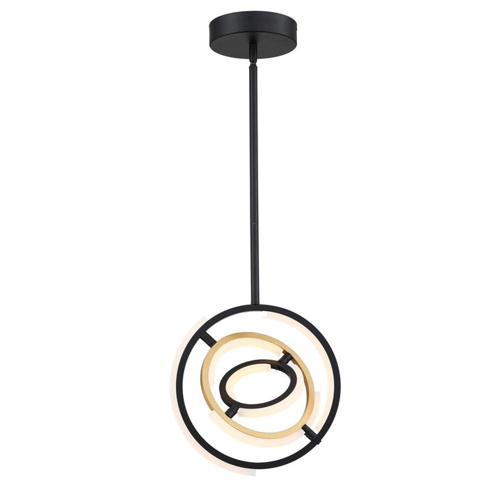 Trilogy Collection Integrated LED 13 in. Pendant, Black and Gold