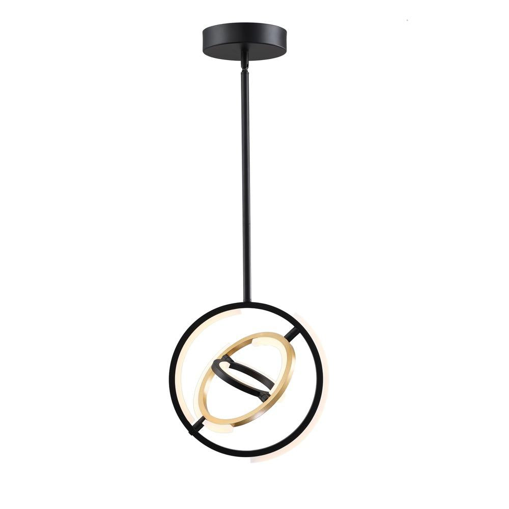 Trilogy Collection Integrated LED 13 in. Pendant, Black and Gold