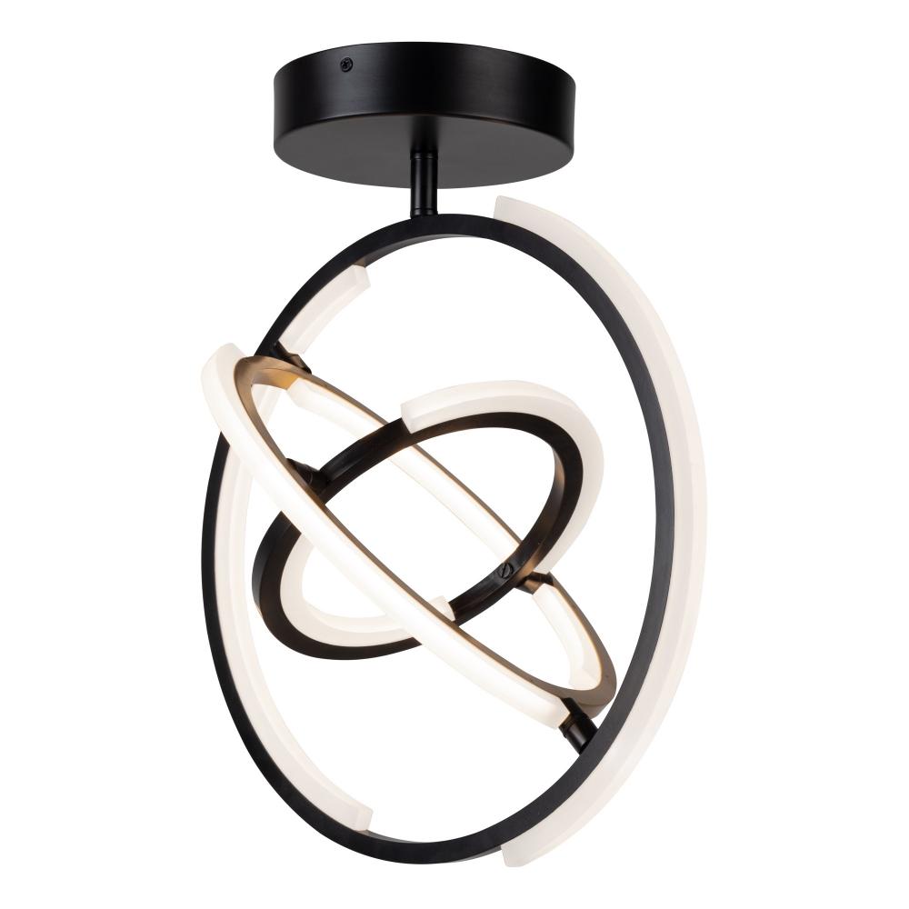 Trilogy Collection Integrated LED Semi-Flush Mount, Black & Brass