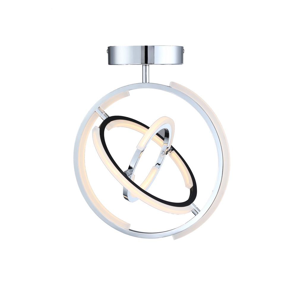 Trilogy Collection Integrated LED Semi Flush Mount, Polished Nickel