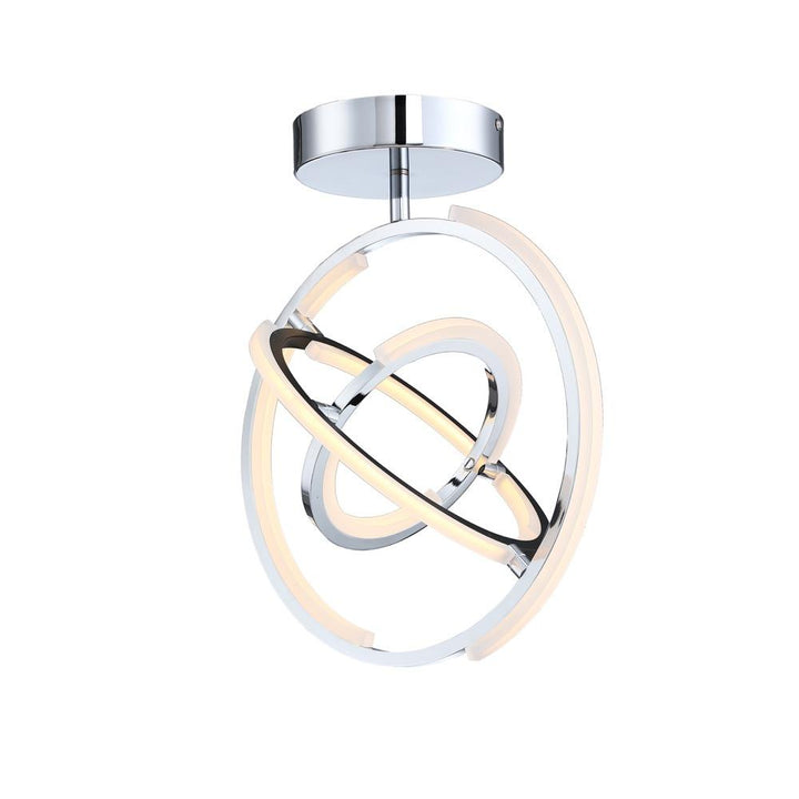 Trilogy Collection Integrated LED Semi Flush Mount, Polished Nickel