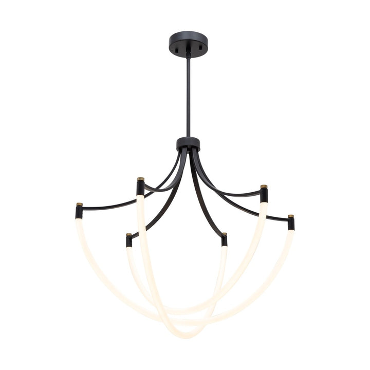Cascata Collection 3-Light Chandelier Black and Brushed Brass