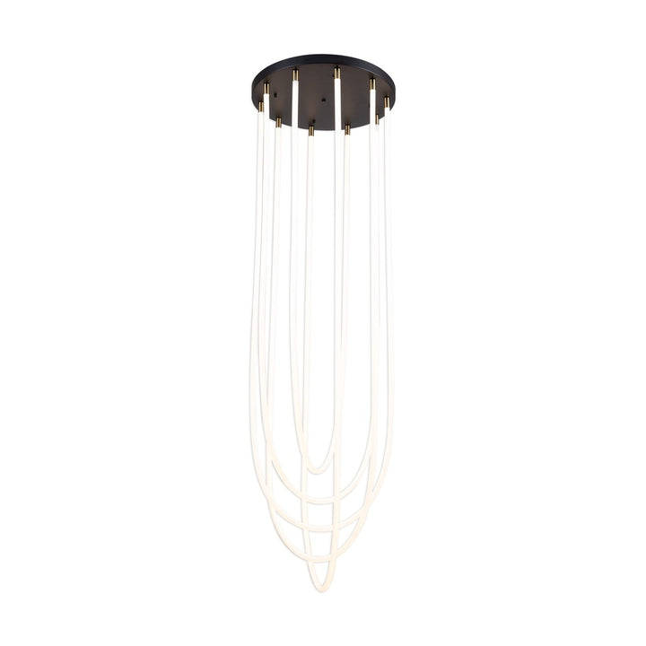 Cascata Collection 5-Light Chandelier Black and Brushed Brass