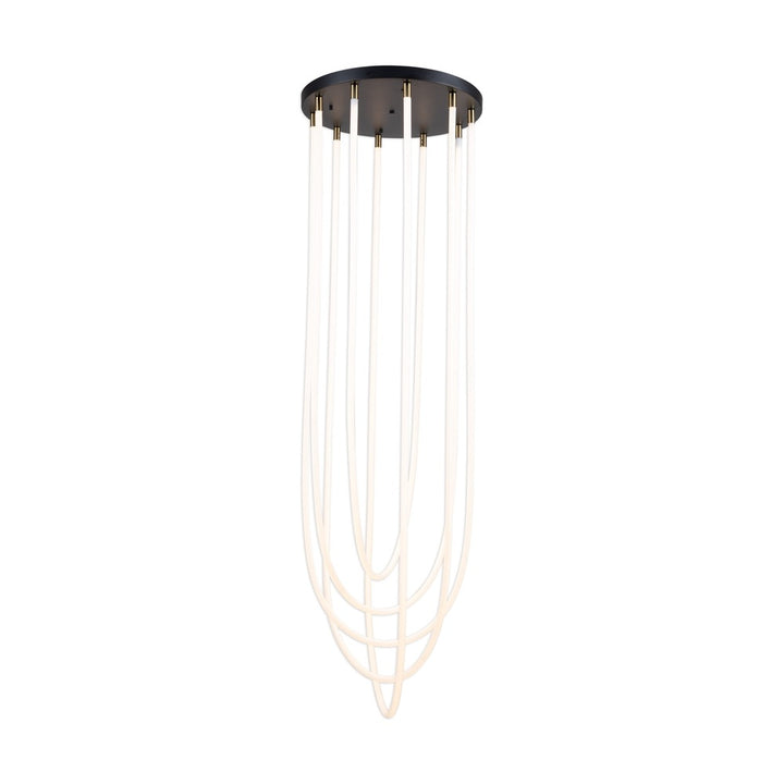 Cascata Collection 5-Light Chandelier Black and Brushed Brass