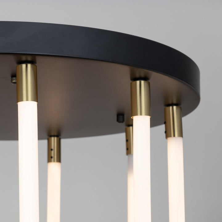 Cascata Collection 5-Light Chandelier Black and Brushed Brass