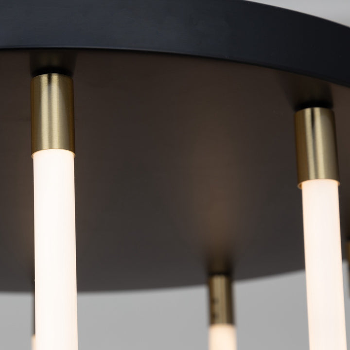 Cascata Collection 5-Light Chandelier Black and Brushed Brass