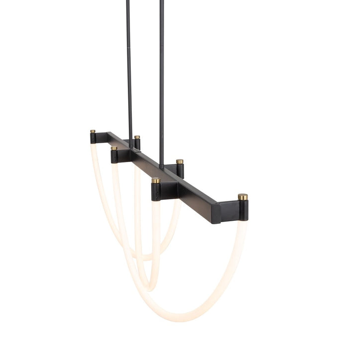 Cascata Collection Island Light Black and Brushed Brass