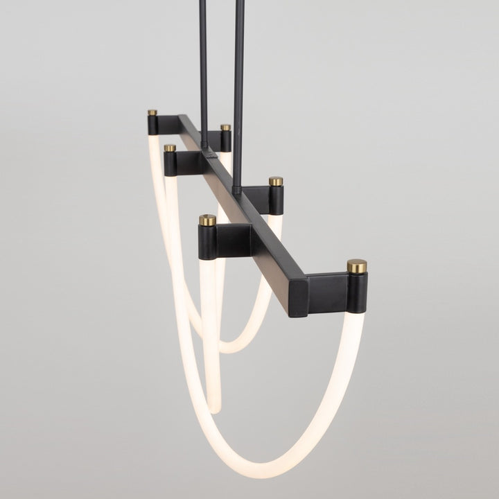 Cascata Collection Island Light Black and Brushed Brass