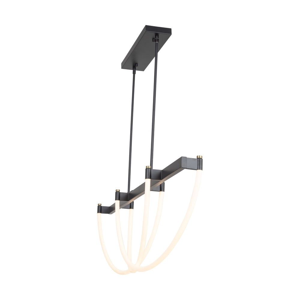 Cascata Collection Island Light Black and Brushed Brass