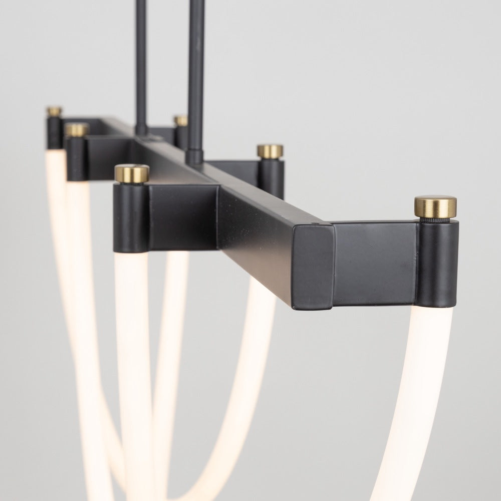 Cascata Collection Island Light Black and Brushed Brass