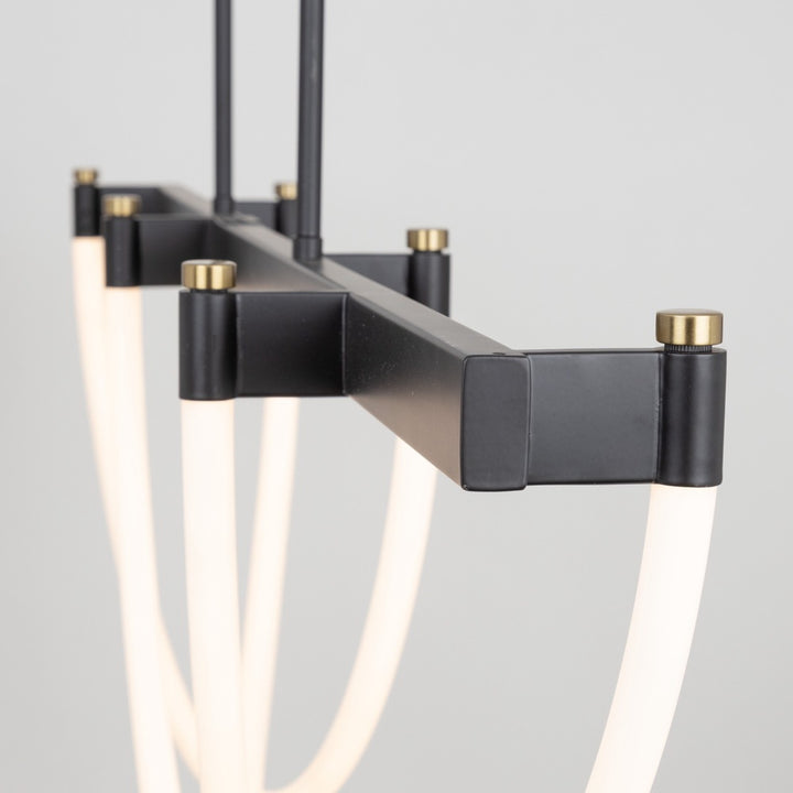 Cascata Collection Island Light Black and Brushed Brass