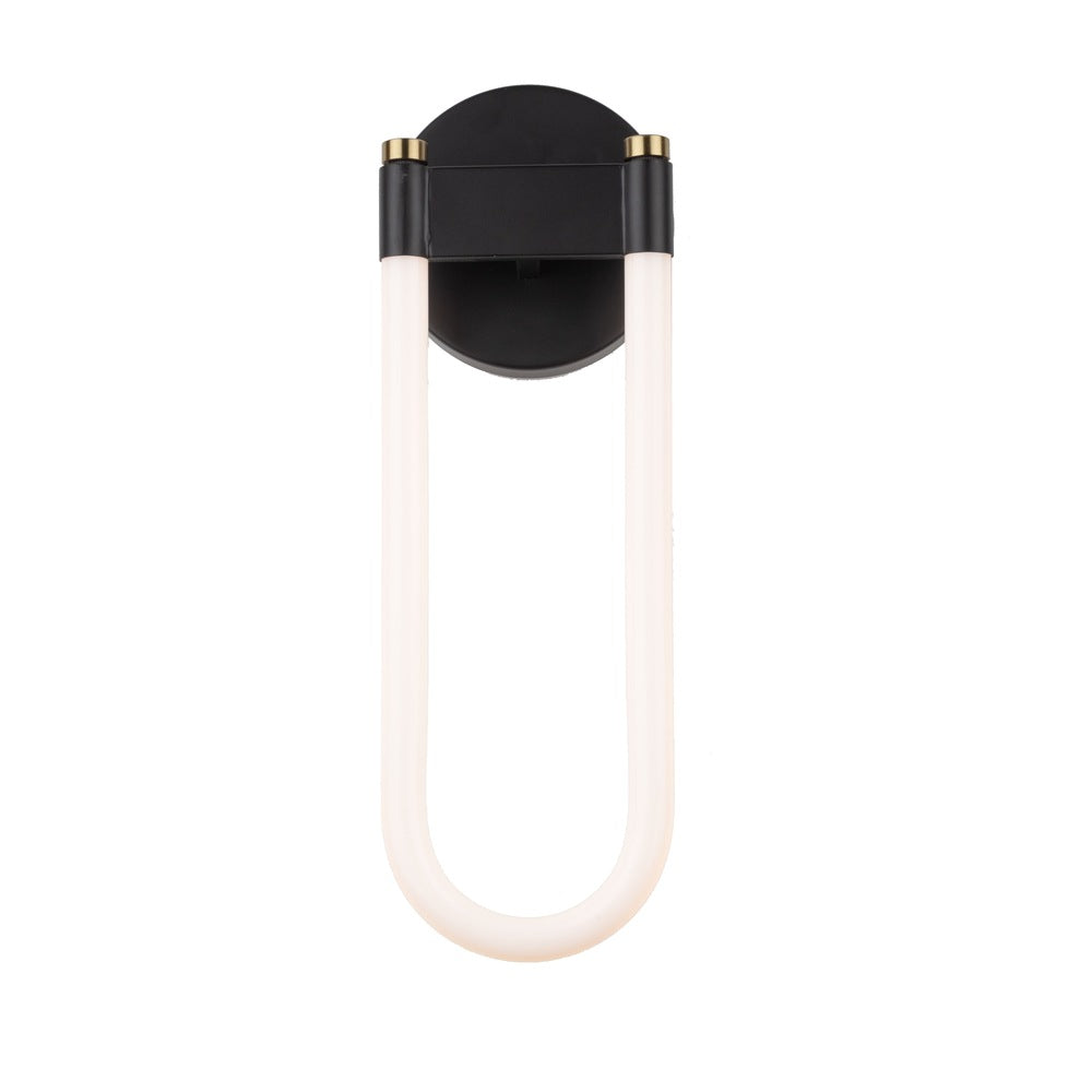 Cascata Collection 1-Light Sconce Black and Brushed Brass