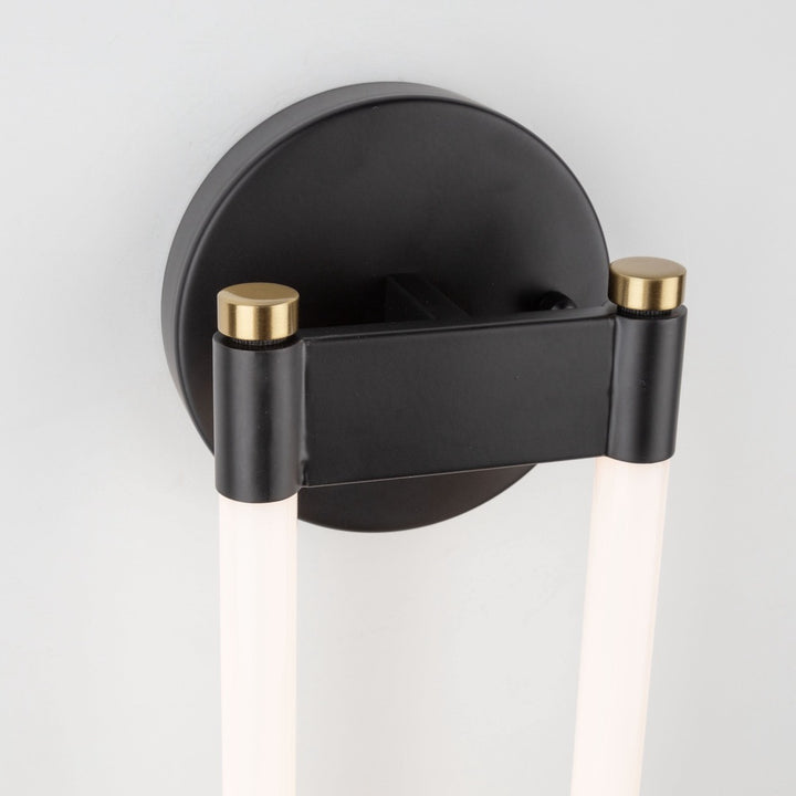 Cascata Collection 1-Light Sconce Black and Brushed Brass