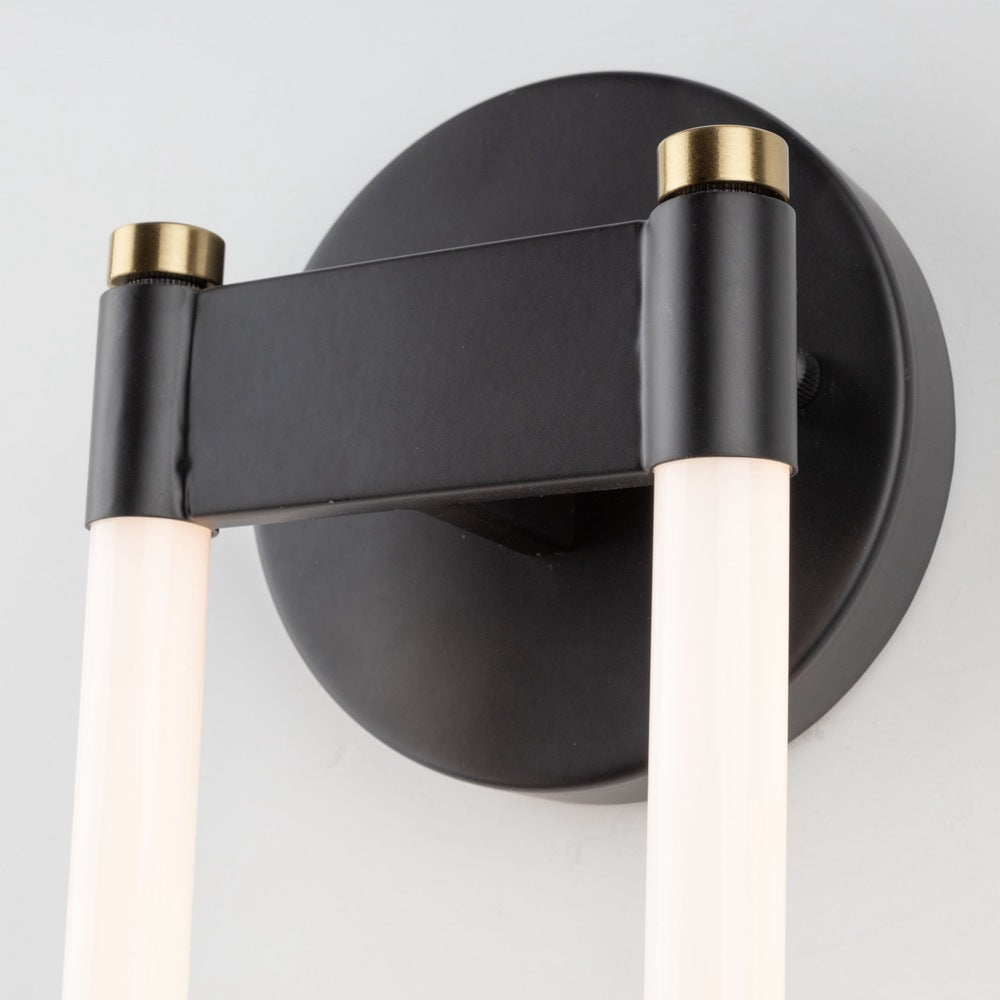 Cascata Collection 1-Light Sconce Black and Brushed Brass
