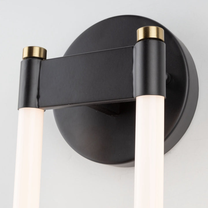 Cascata Collection 1-Light Sconce Black and Brushed Brass