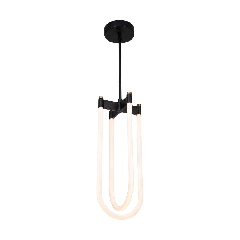 Cascata Collection 2-Light Pendant Black and Brushed Brass