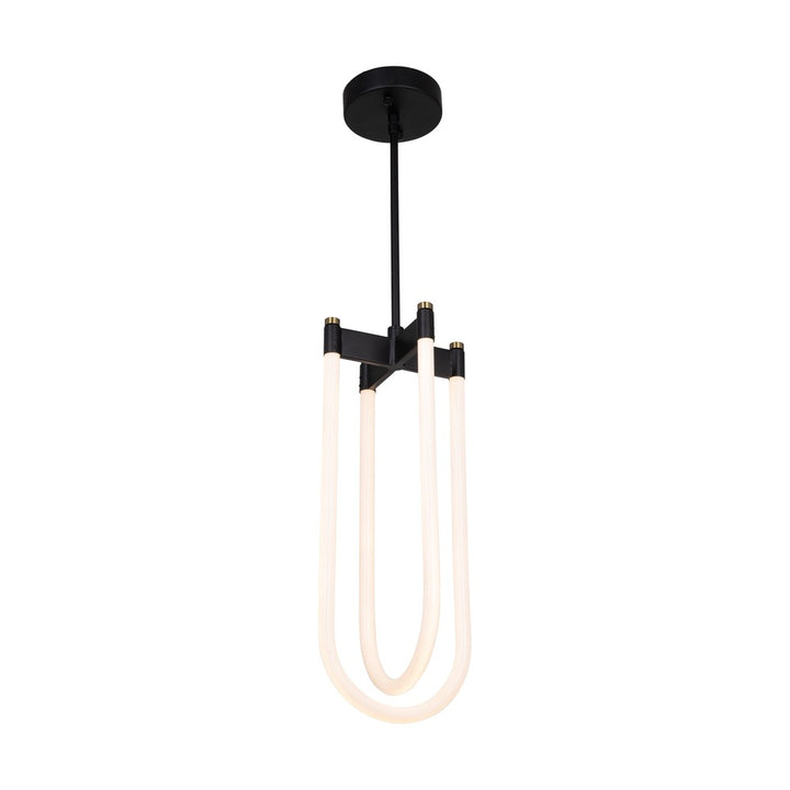Cascata Collection 2-Light Pendant Black and Brushed Brass