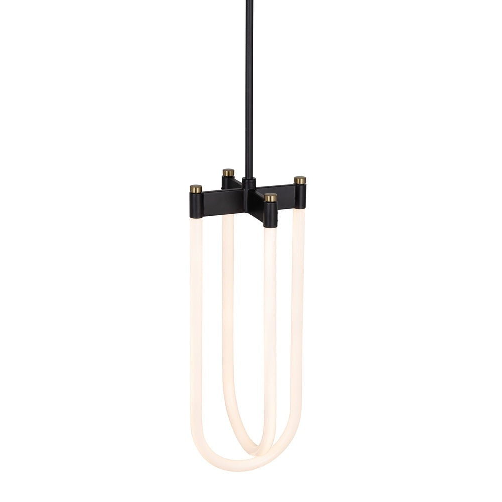 Cascata Collection 2-Light Pendant Black and Brushed Brass