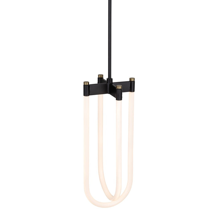 Cascata Collection 2-Light Pendant Black and Brushed Brass