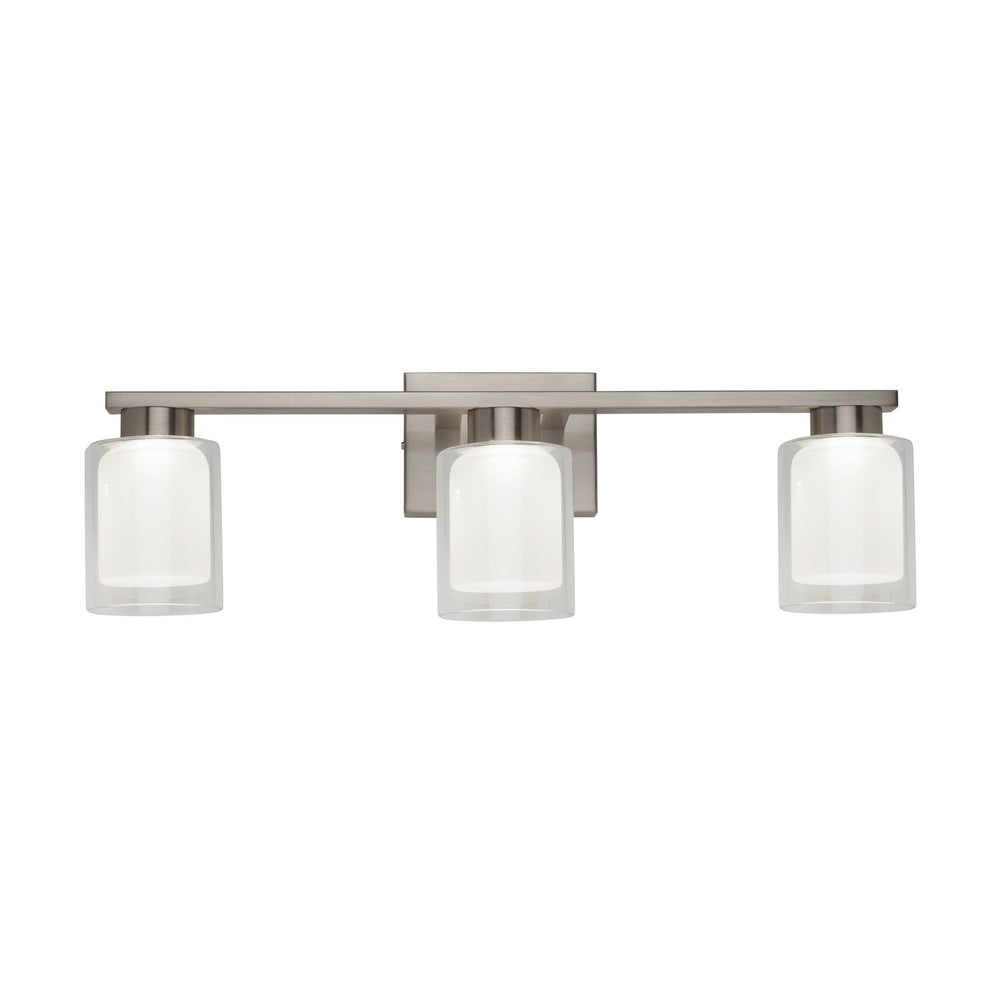 Saville Collection 3-Light Bathroom Vanity Fixture Brushed Nickel