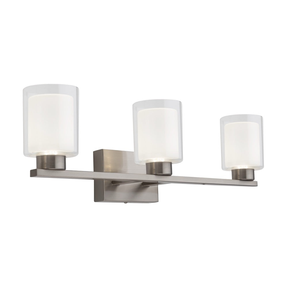 Saville Collection 3-Light Bathroom Vanity Fixture Brushed Nickel