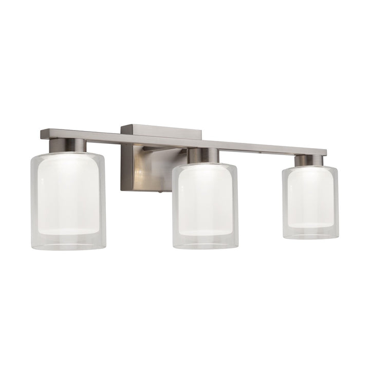 Saville Collection 3-Light Bathroom Vanity Fixture Brushed Nickel