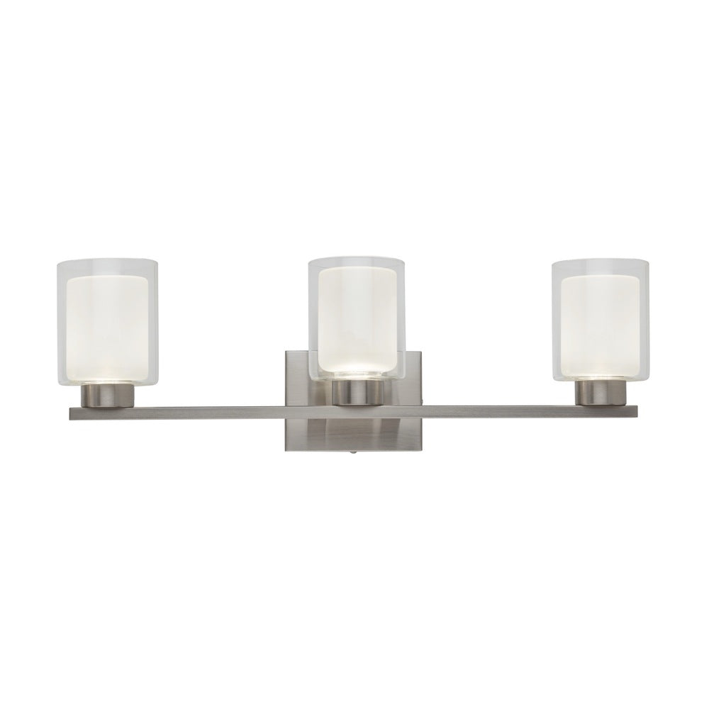 Saville Collection 3-Light Bathroom Vanity Fixture Brushed Nickel