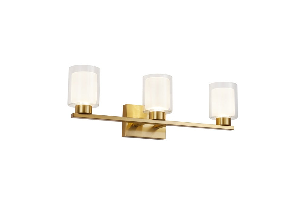 Saville Collection 3-Light Bathroom Vanity Fixture Brass