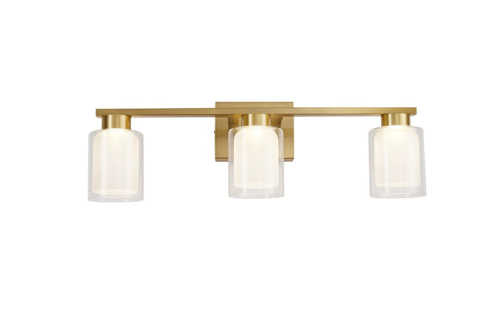 Saville Collection 3-Light Bathroom Vanity Fixture Brass