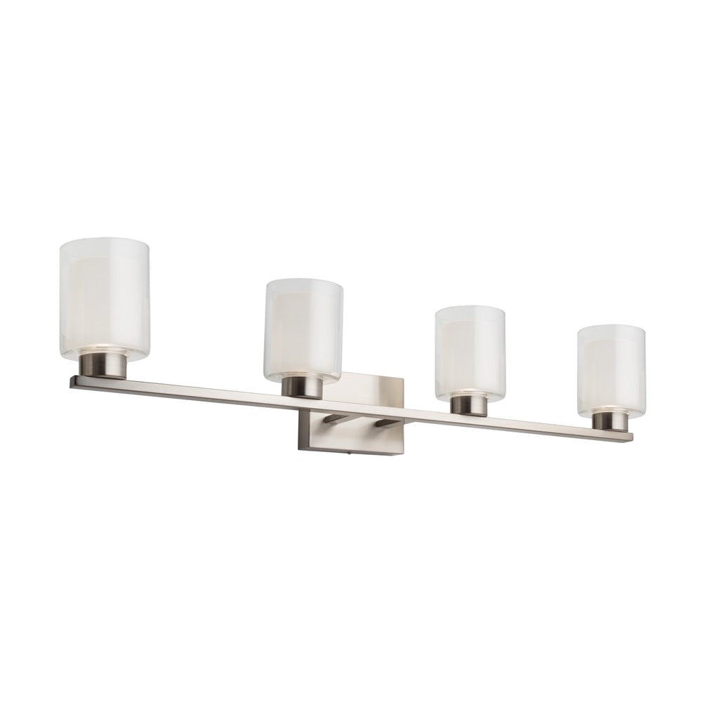 Saville Collection 4-Light Bathroom Vanity Fixture Brushed Nickel