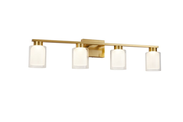 Saville Collection 4-Light Bathroom Vanity Fixture Brass
