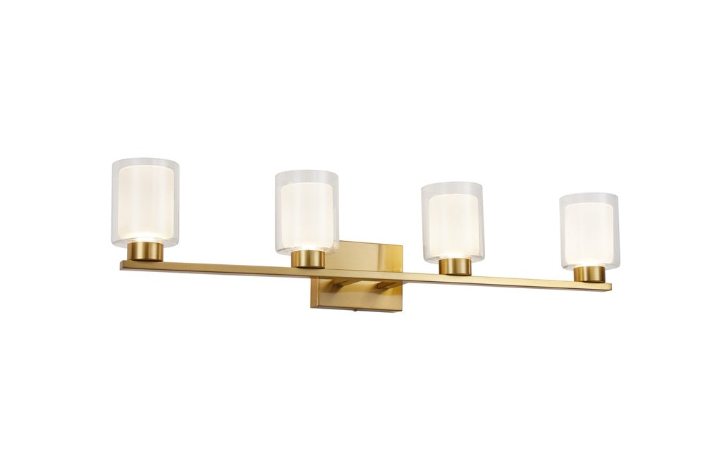 Saville Collection 4-Light Bathroom Vanity Fixture Brass
