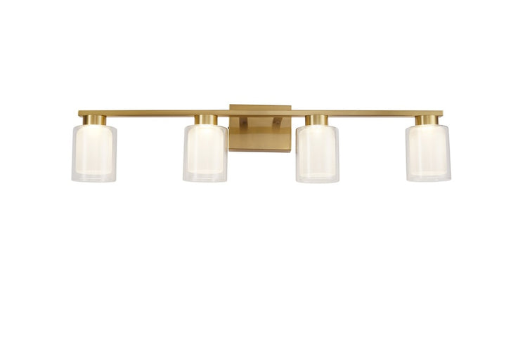 Saville Collection 4-Light Bathroom Vanity Fixture Brass