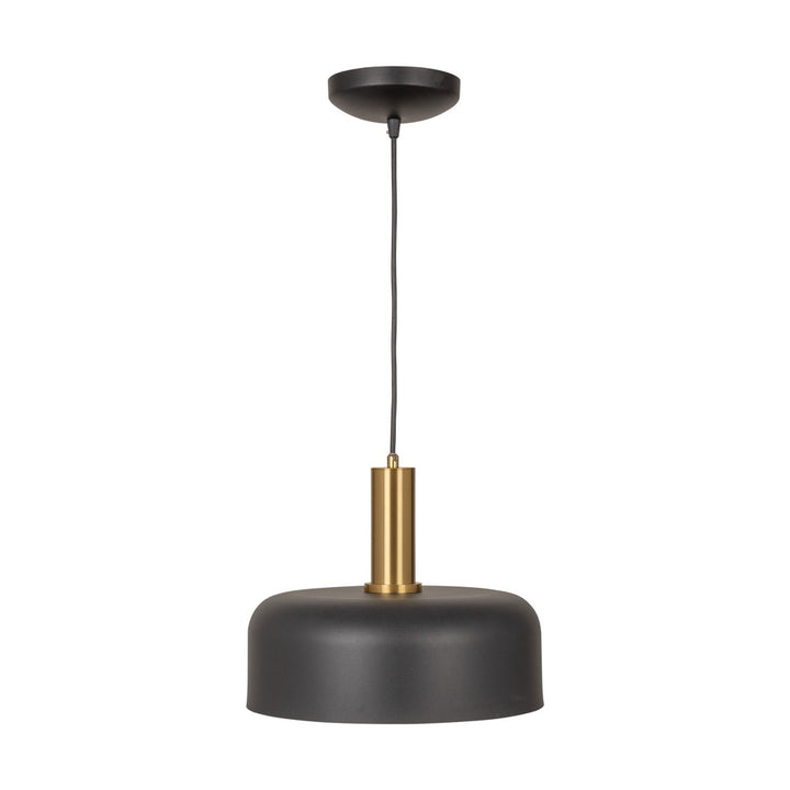 Orsa Collection 1-Light Pendant Black and Brushed Brass