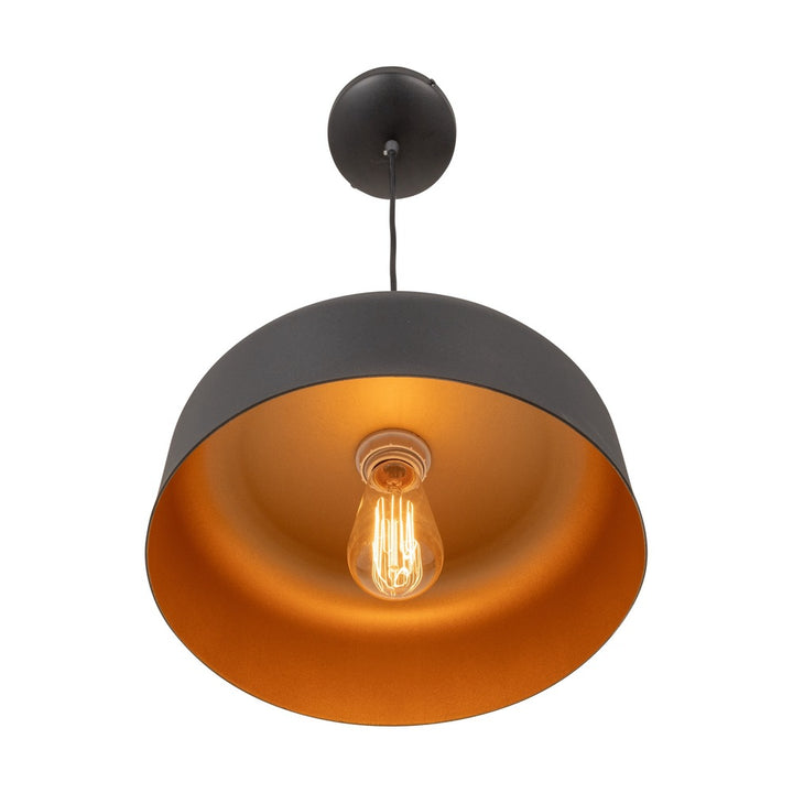 Orsa Collection 1-Light Pendant Black and Brushed Brass